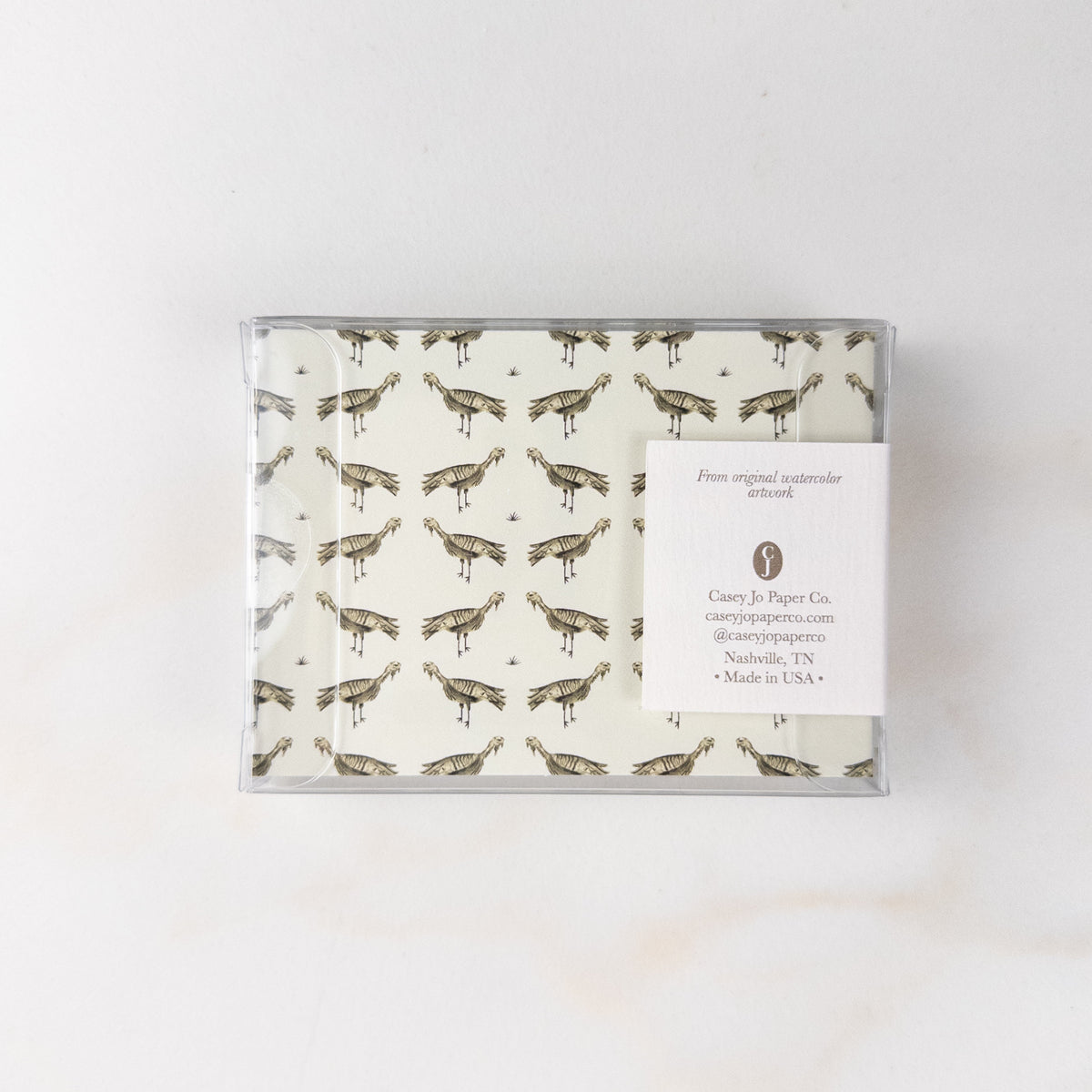 Tonal Turkeys Notelets in Olive