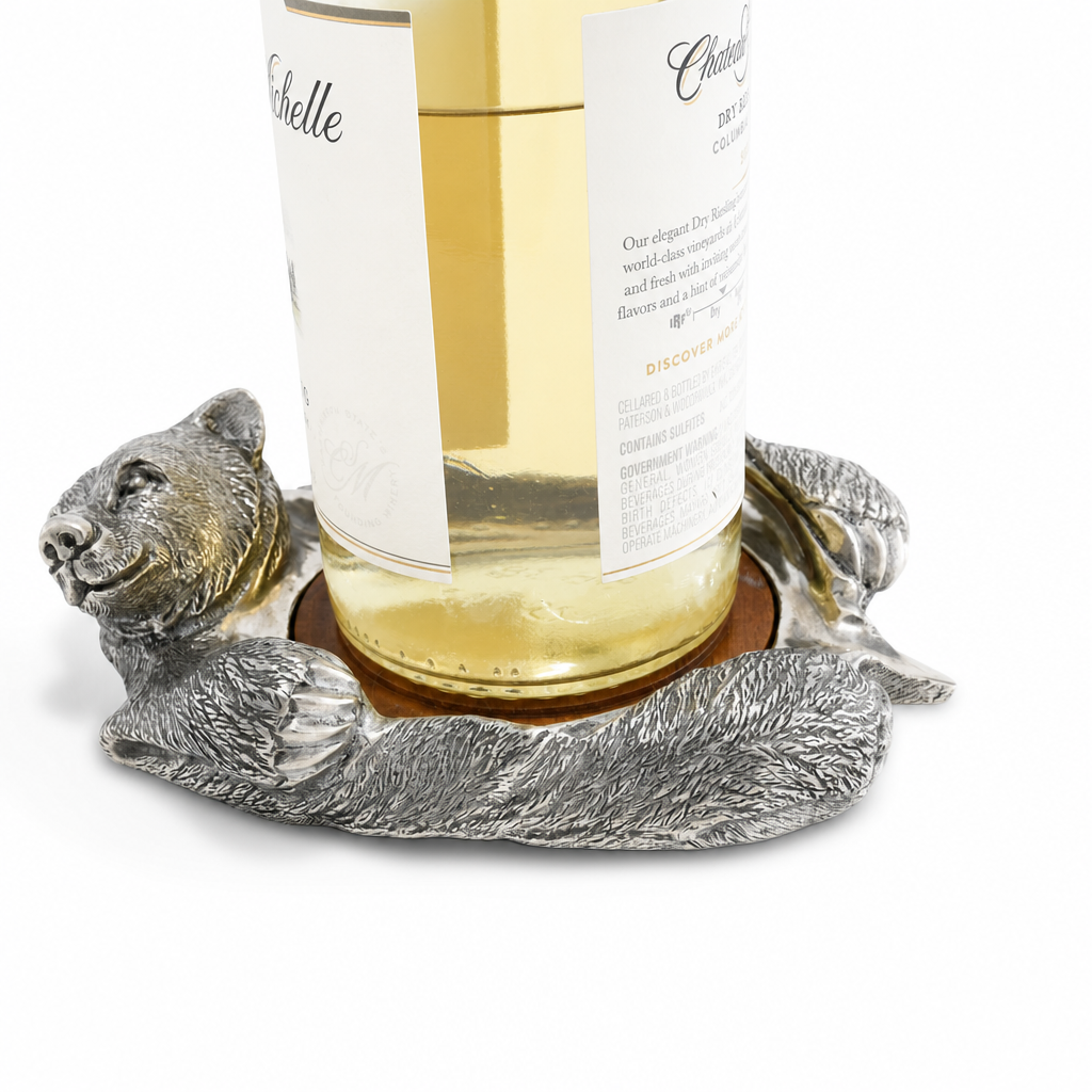 Pewter Bear Rug Wine Coaster