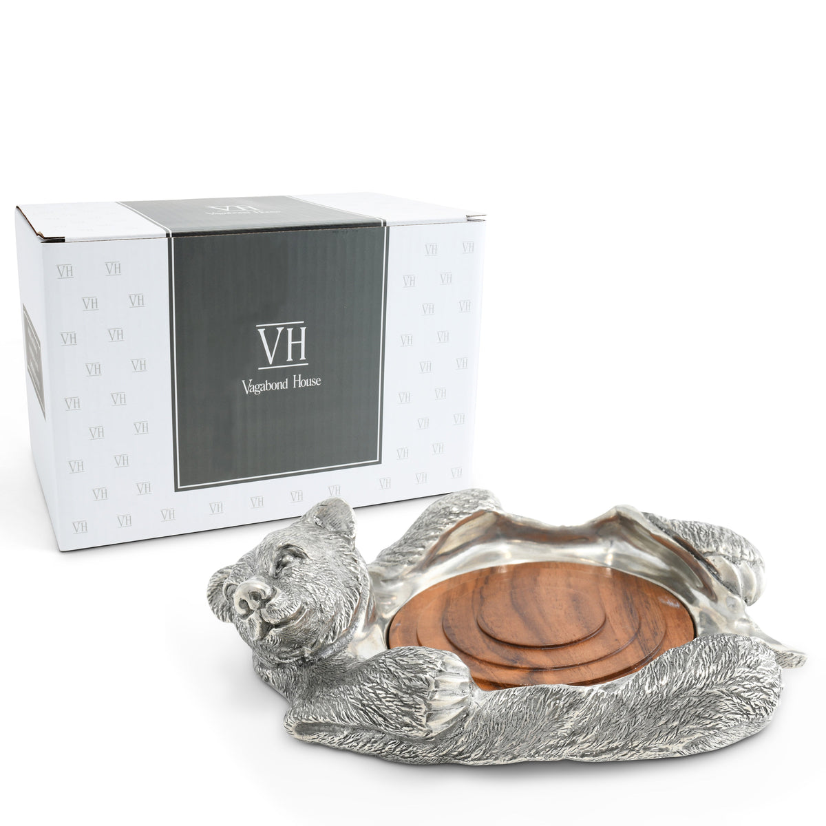 Pewter Bear Rug Wine Coaster