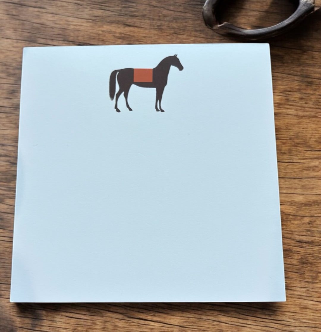 Horse Silhouette Orange Note Pad