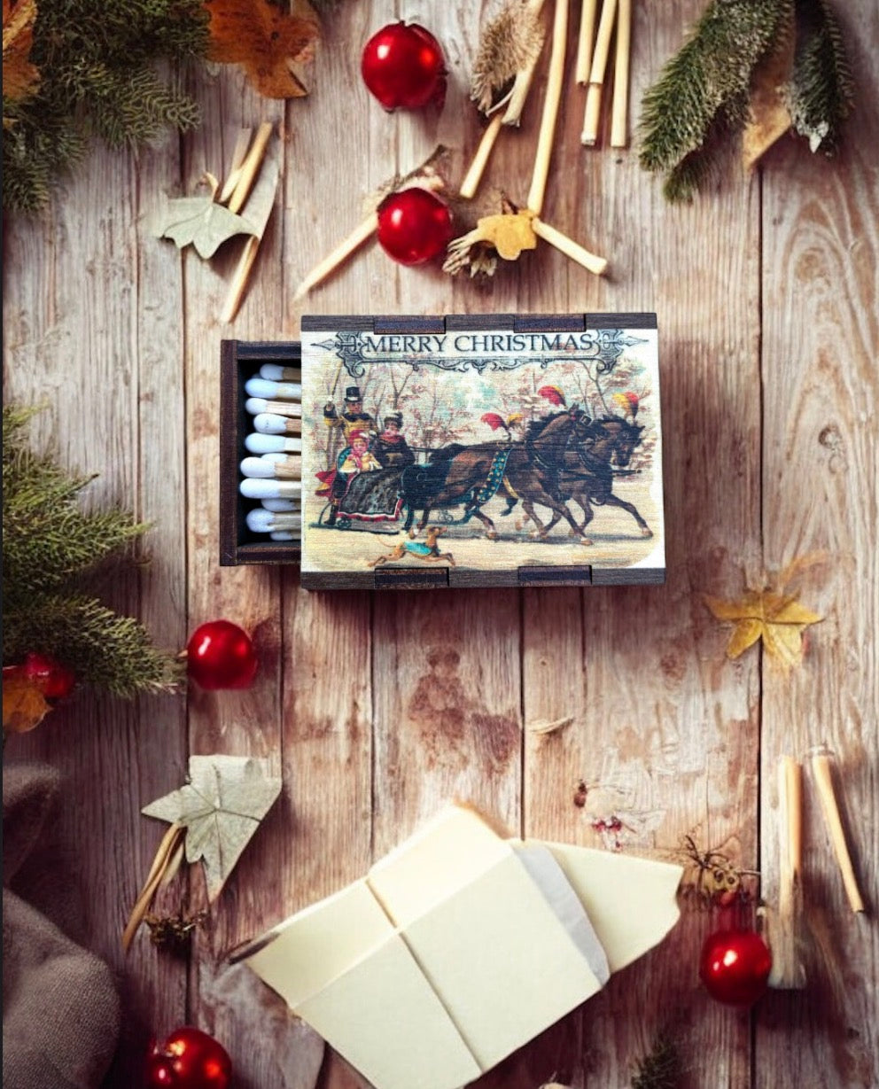 Sleigh Wooden Matchbox