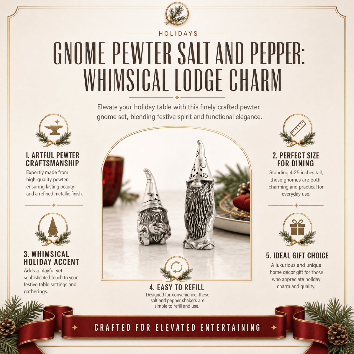 Gnome Pewter Salt and Pepper