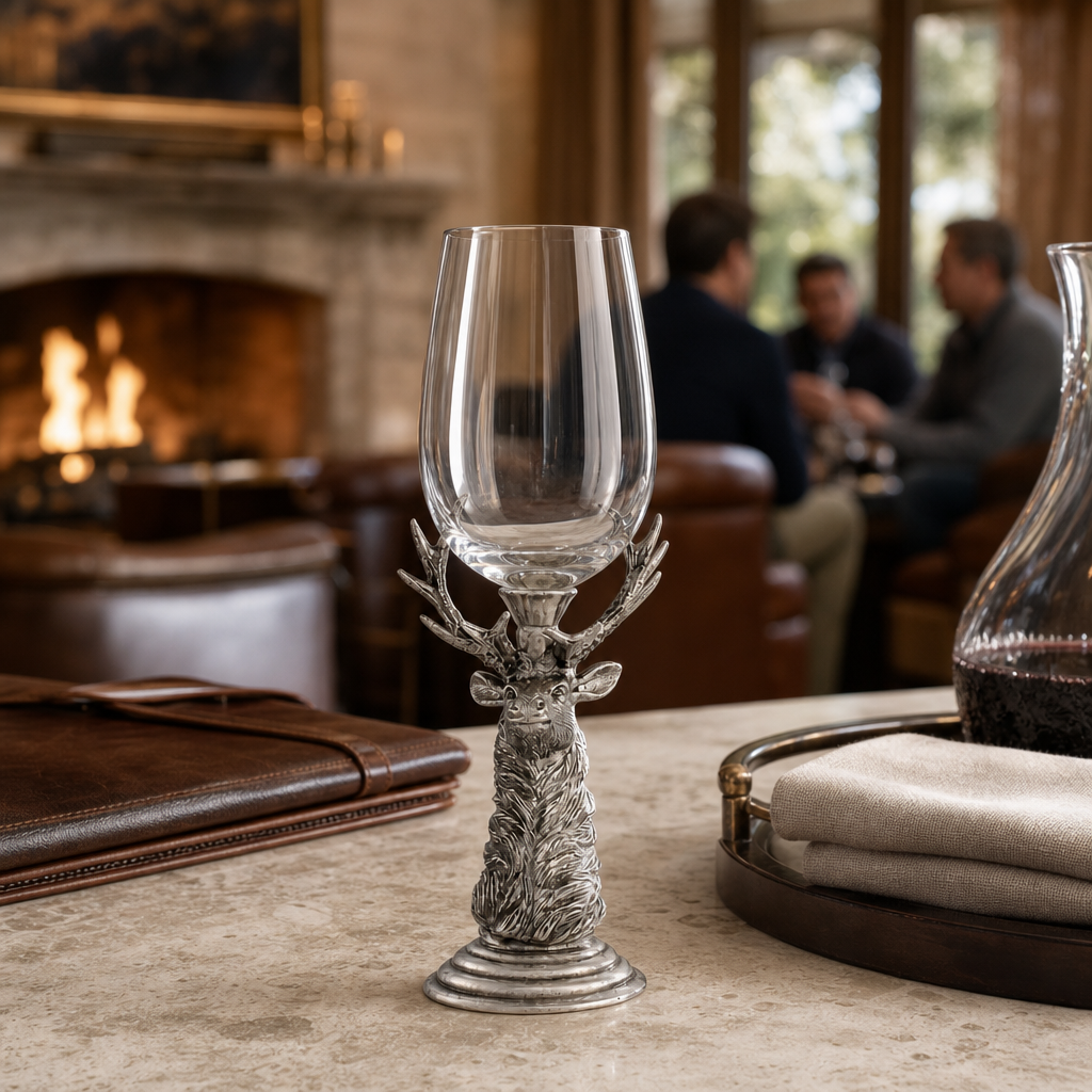 Pewter Elk Stemware