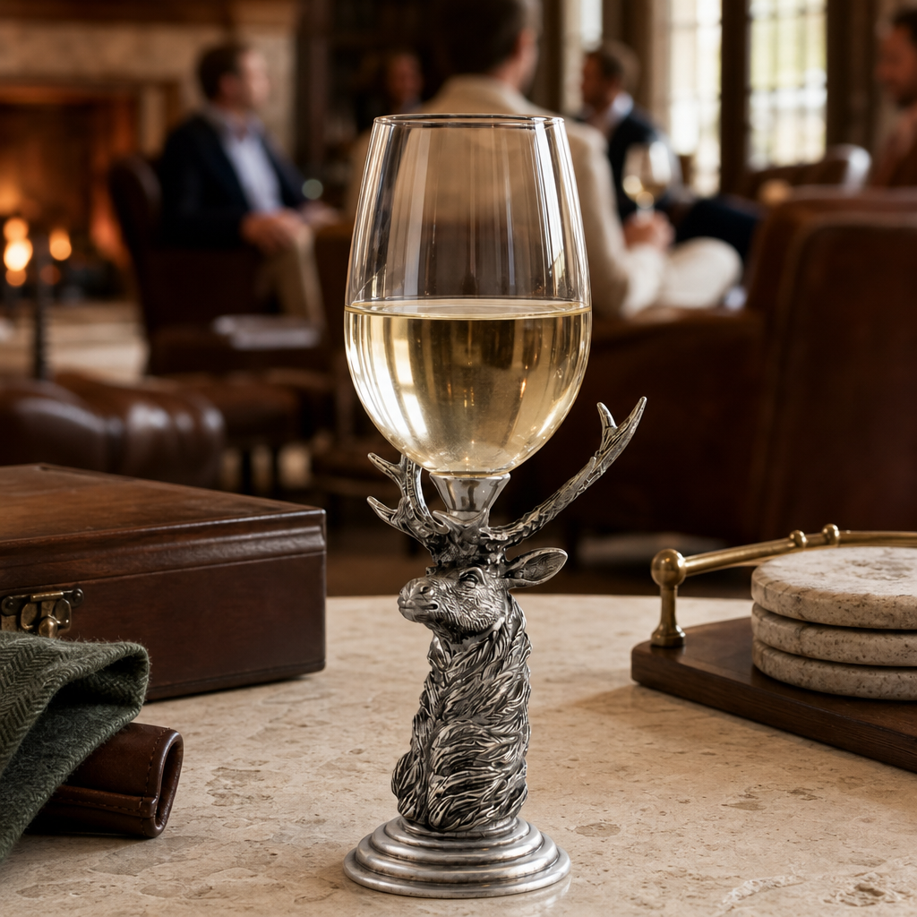 Pewter Elk Stemware