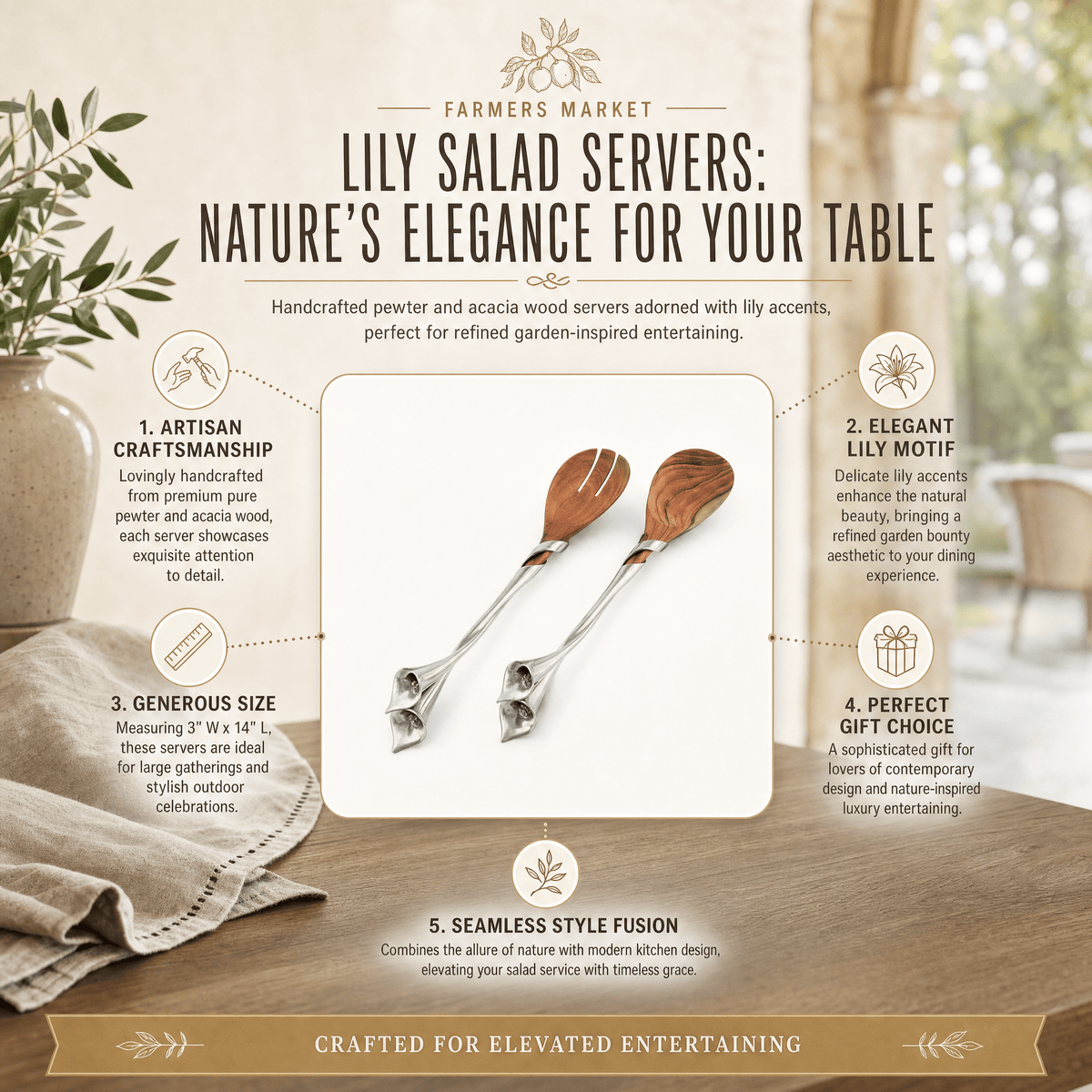 Lily Salad Servers