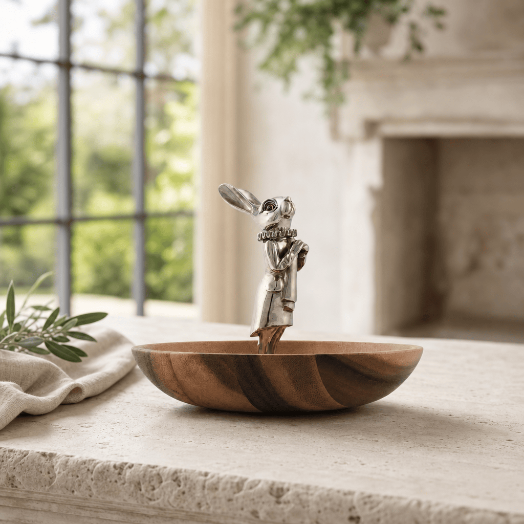 Whimsical Bunny Wood Tidbit Bowl