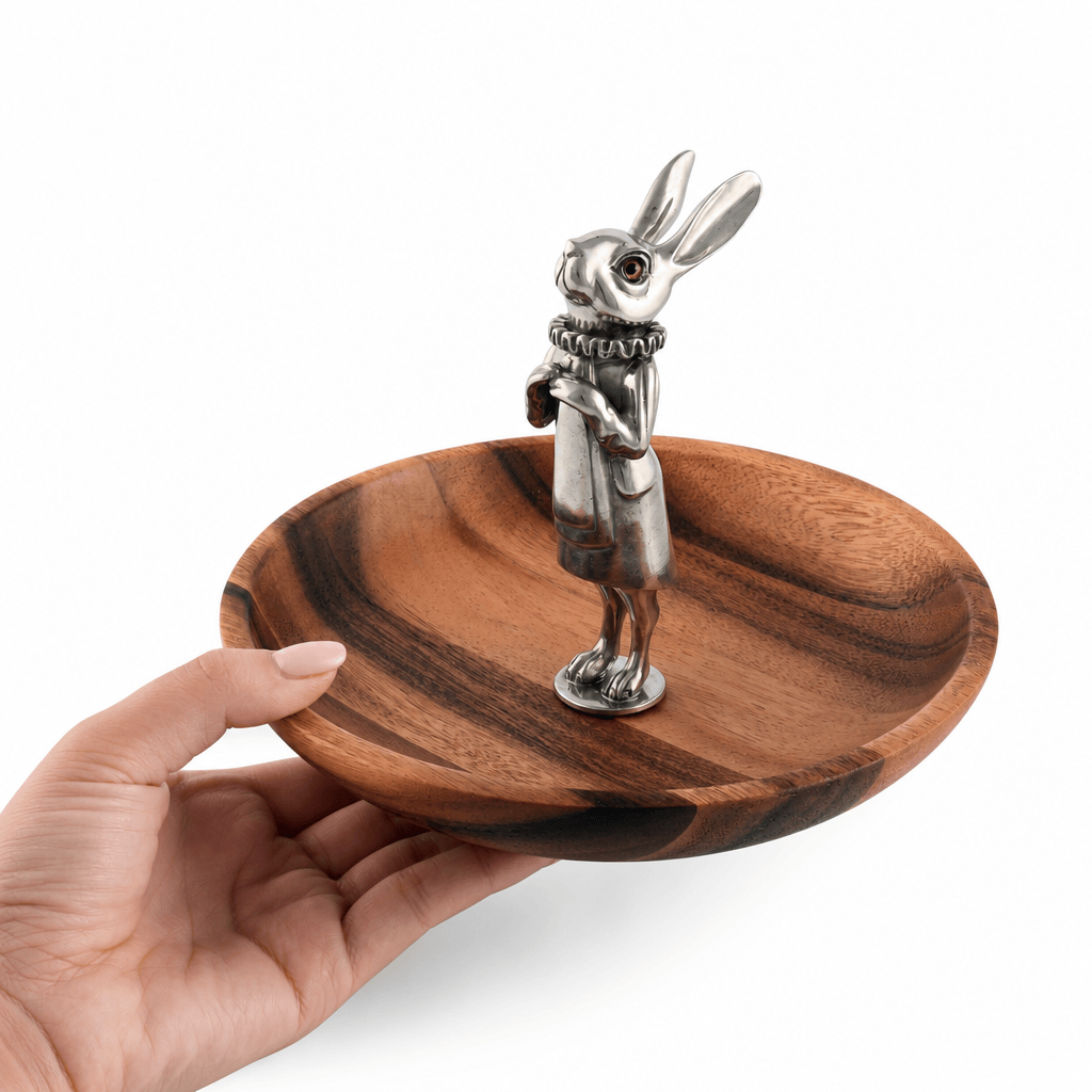 Whimsical Bunny Wood Tidbit Bowl
