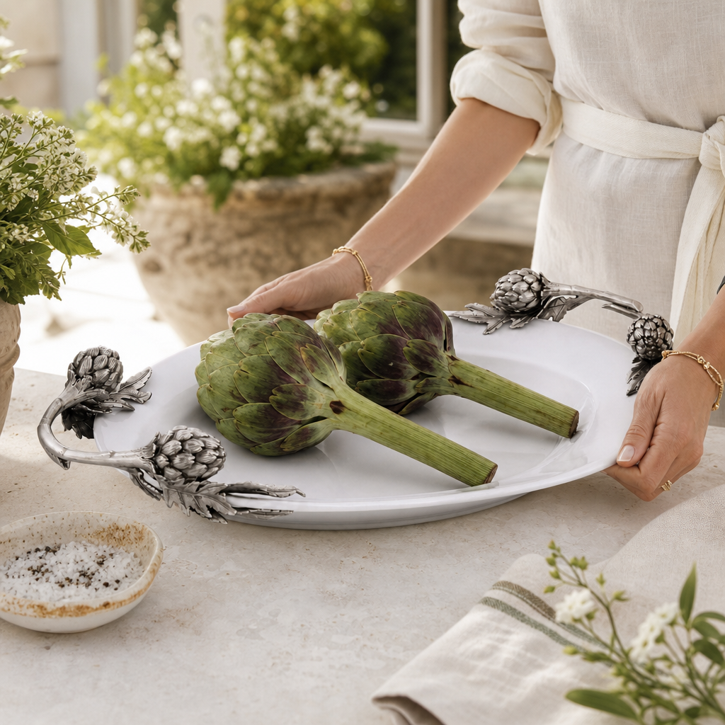 Artichoke Stoneware Serving Tray