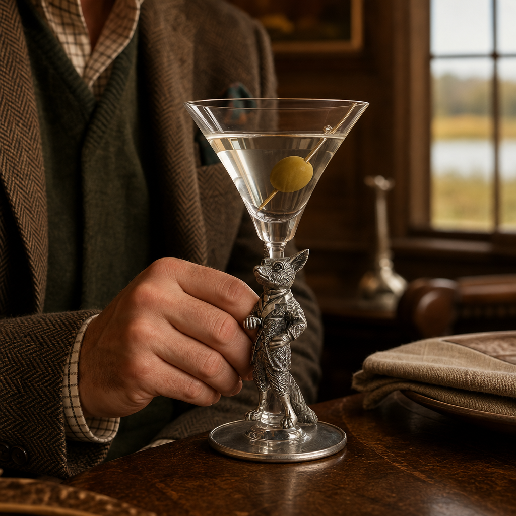 Hunting Dressed Fox Cocktail / Martini Glass