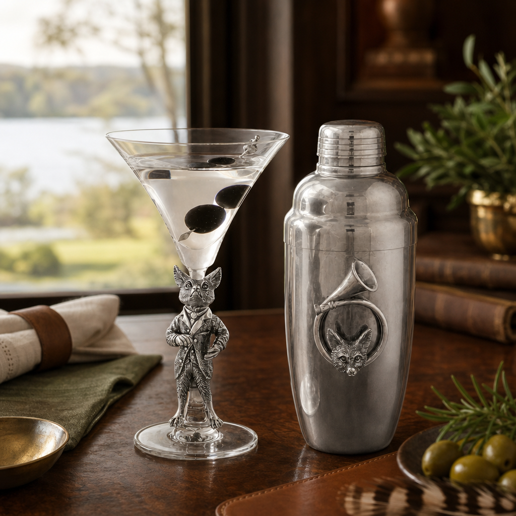 Hunting Dressed Fox Cocktail / Martini Glass