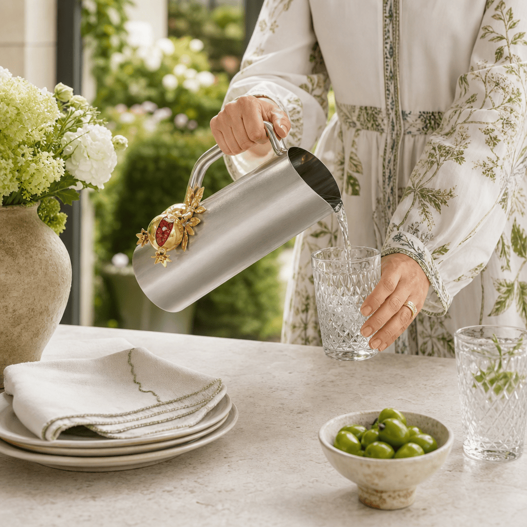 Gold Pomegranate Stainless Steel Pitcher