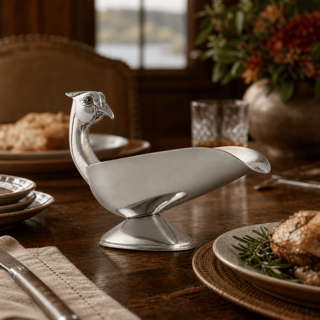 Pheasant  Handle Stainless Steel Gravy / Sauce Server