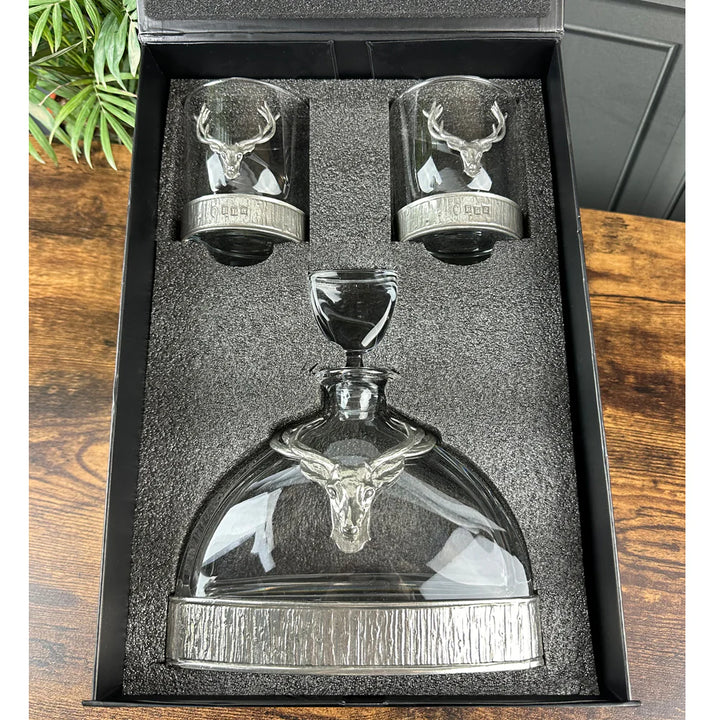 Stag Crystal Decanter Gift Set
