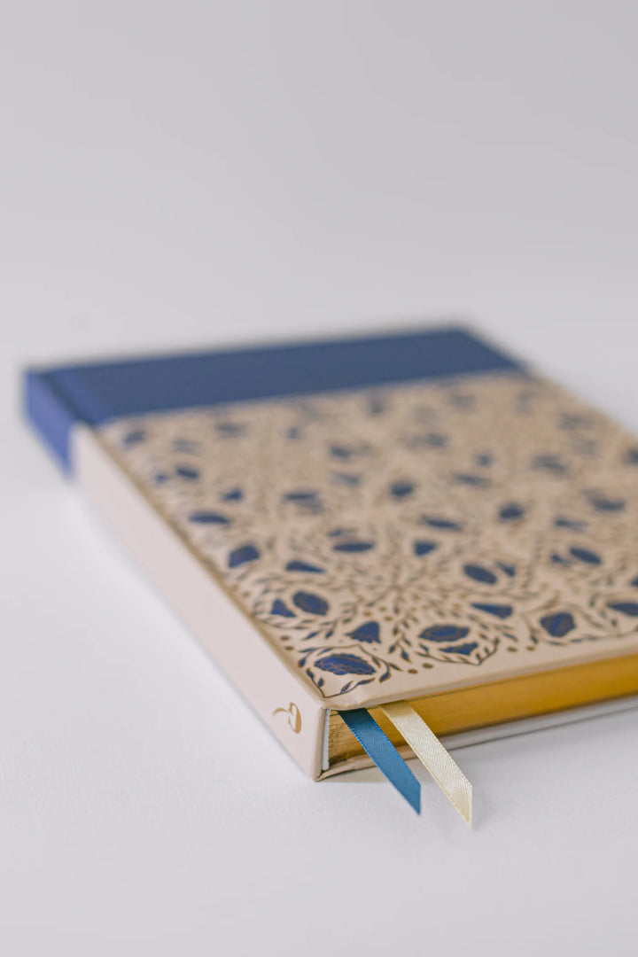 Cuaderno de tapa dura con estampado folklórico - Bluebell