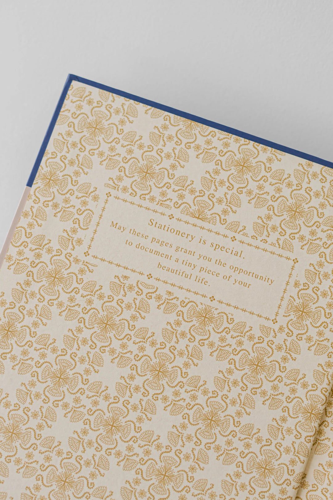 Cuaderno de tapa dura con estampado folklórico - Bluebell