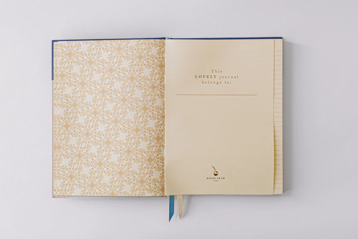 Cuaderno de tapa dura con estampado folklórico - Bluebell