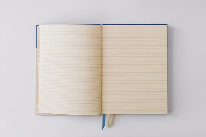 Cuaderno de tapa dura con estampado folklórico - Bluebell