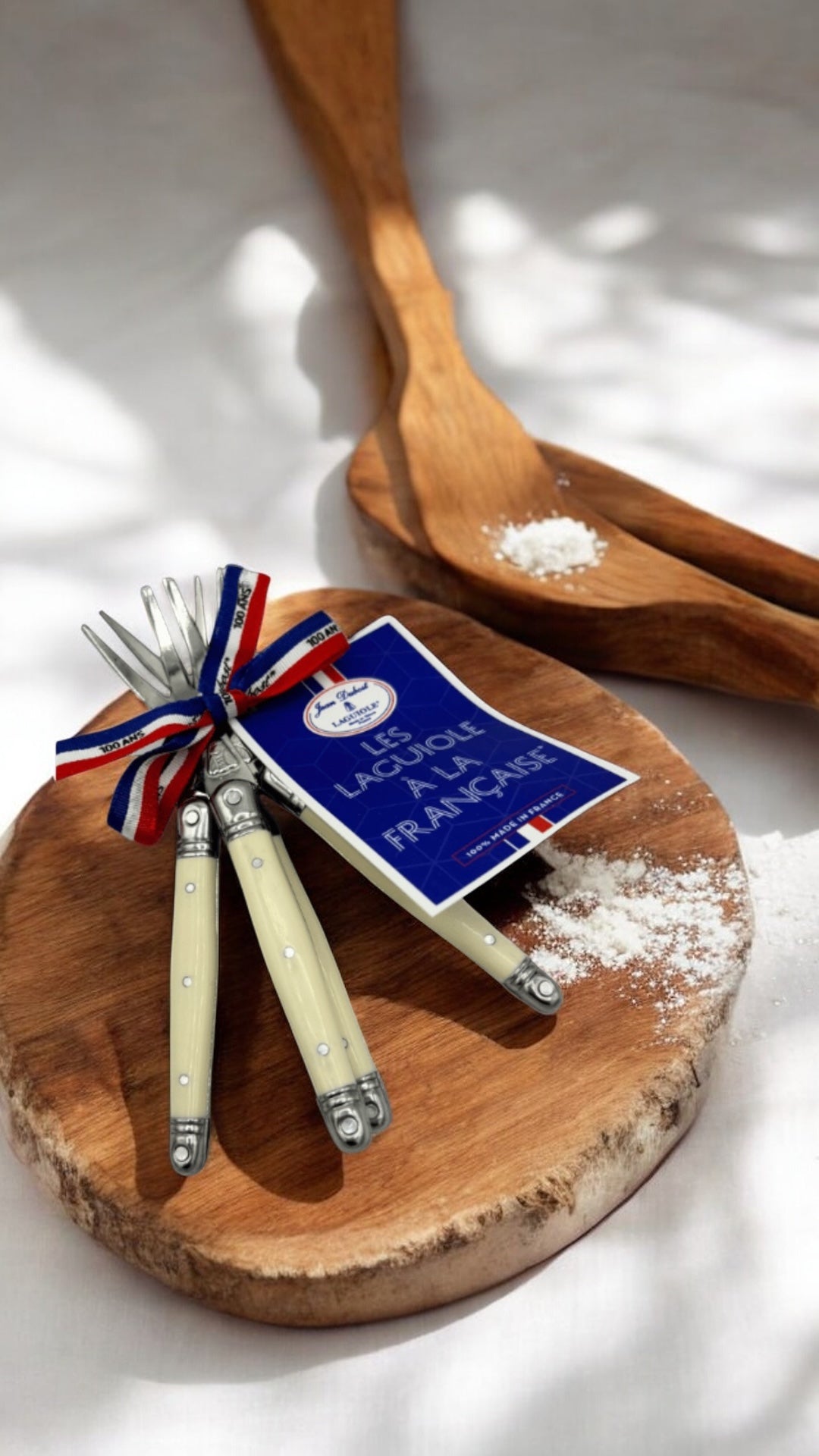 Jean Dubost 4 Cocktail Fork Ivory