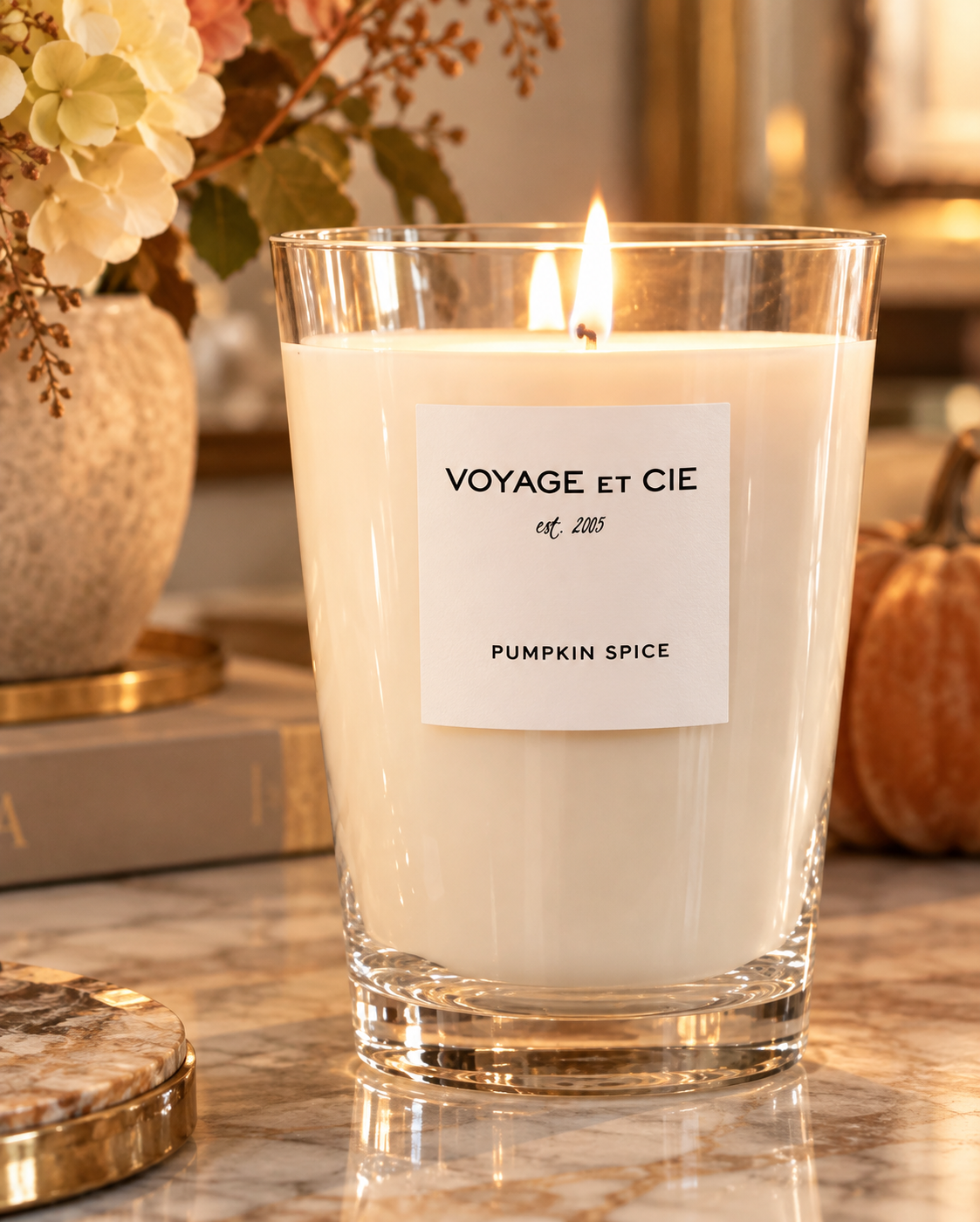 6" French Cut Vase candle- Pumpkin Spice