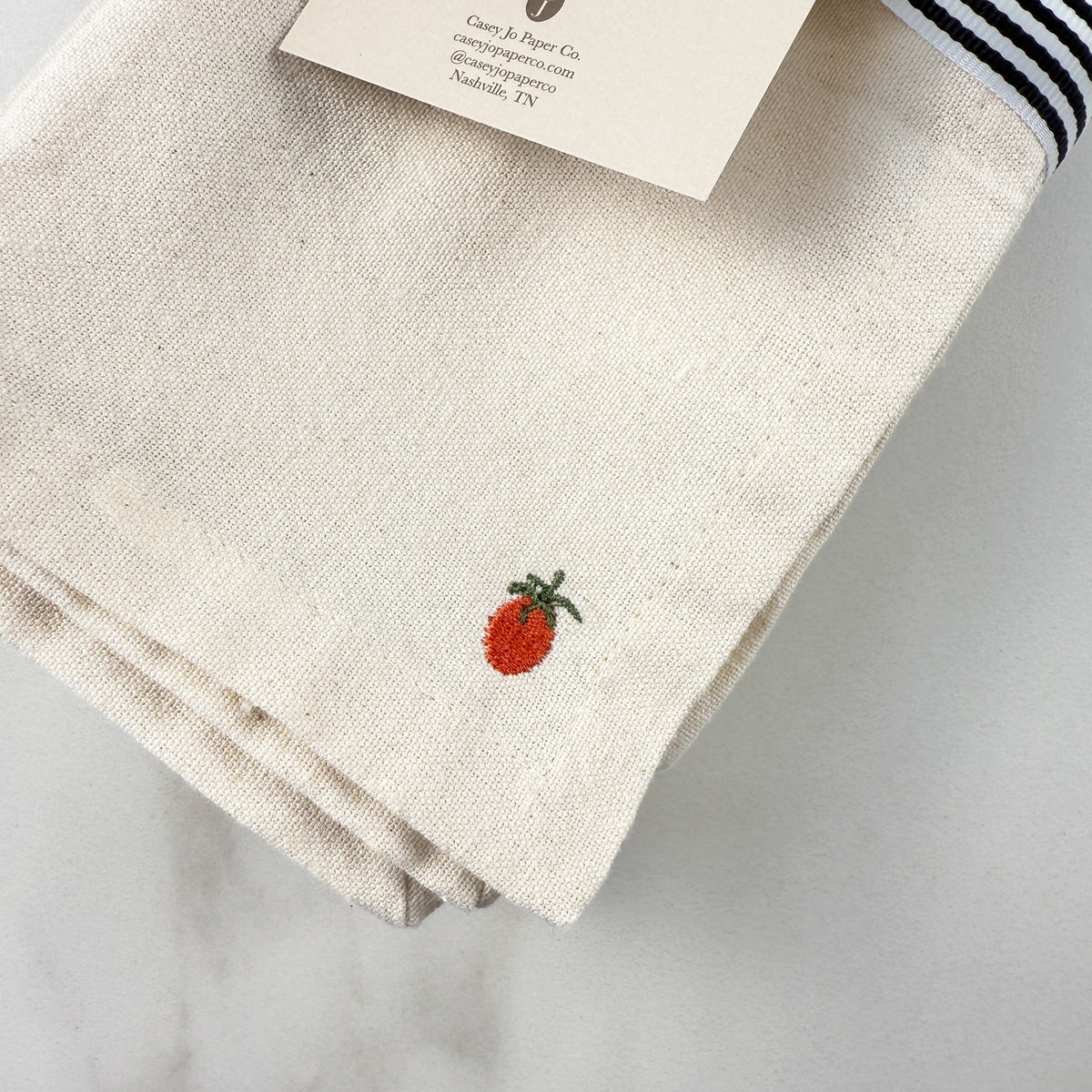 Tomato Embroidered Dinner Napkins