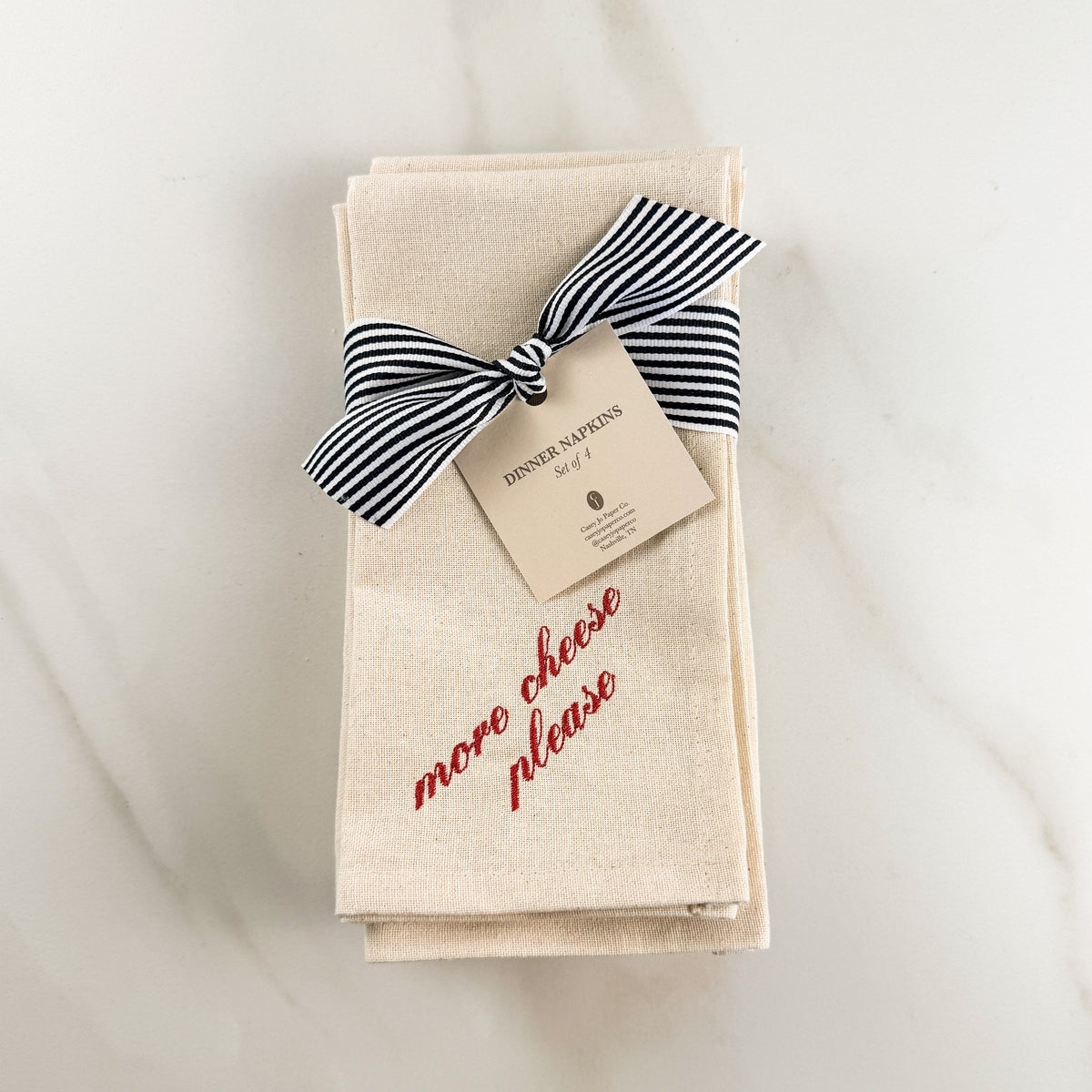 Italian Sayings Embroidered Dinner Napkins