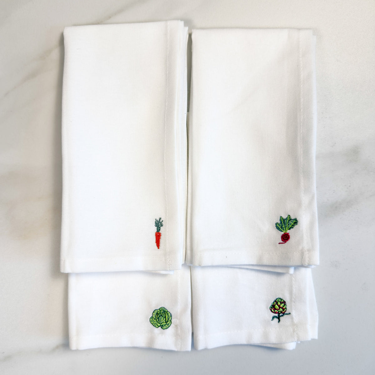 Vegetable Embroidered Dinner Napkins