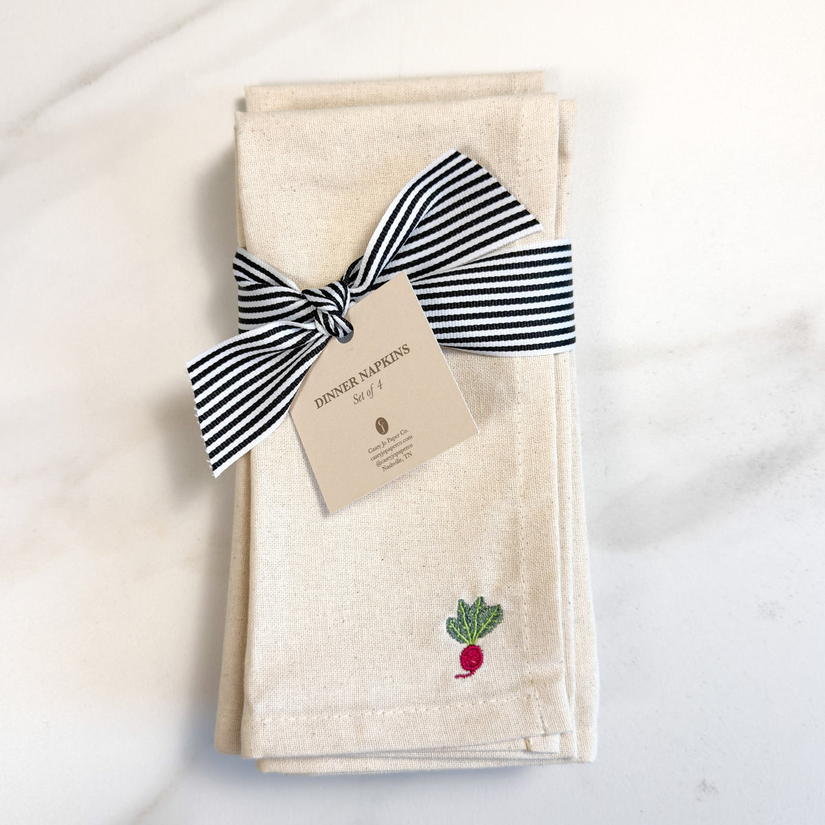 Vegetable Embroidered Dinner Napkins
