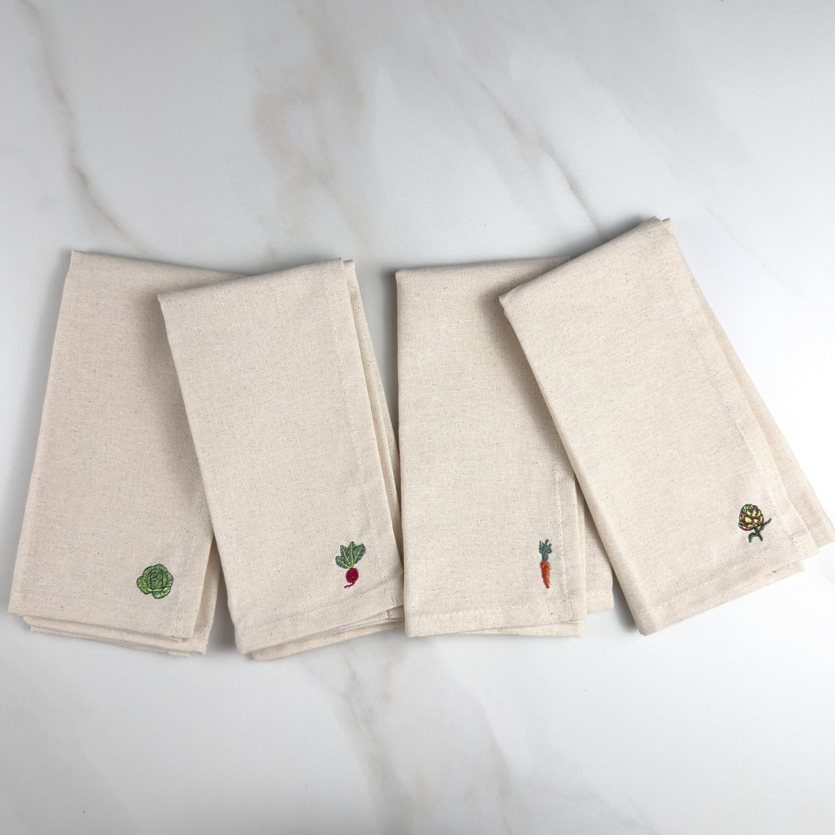 Vegetable Embroidered Dinner Napkins