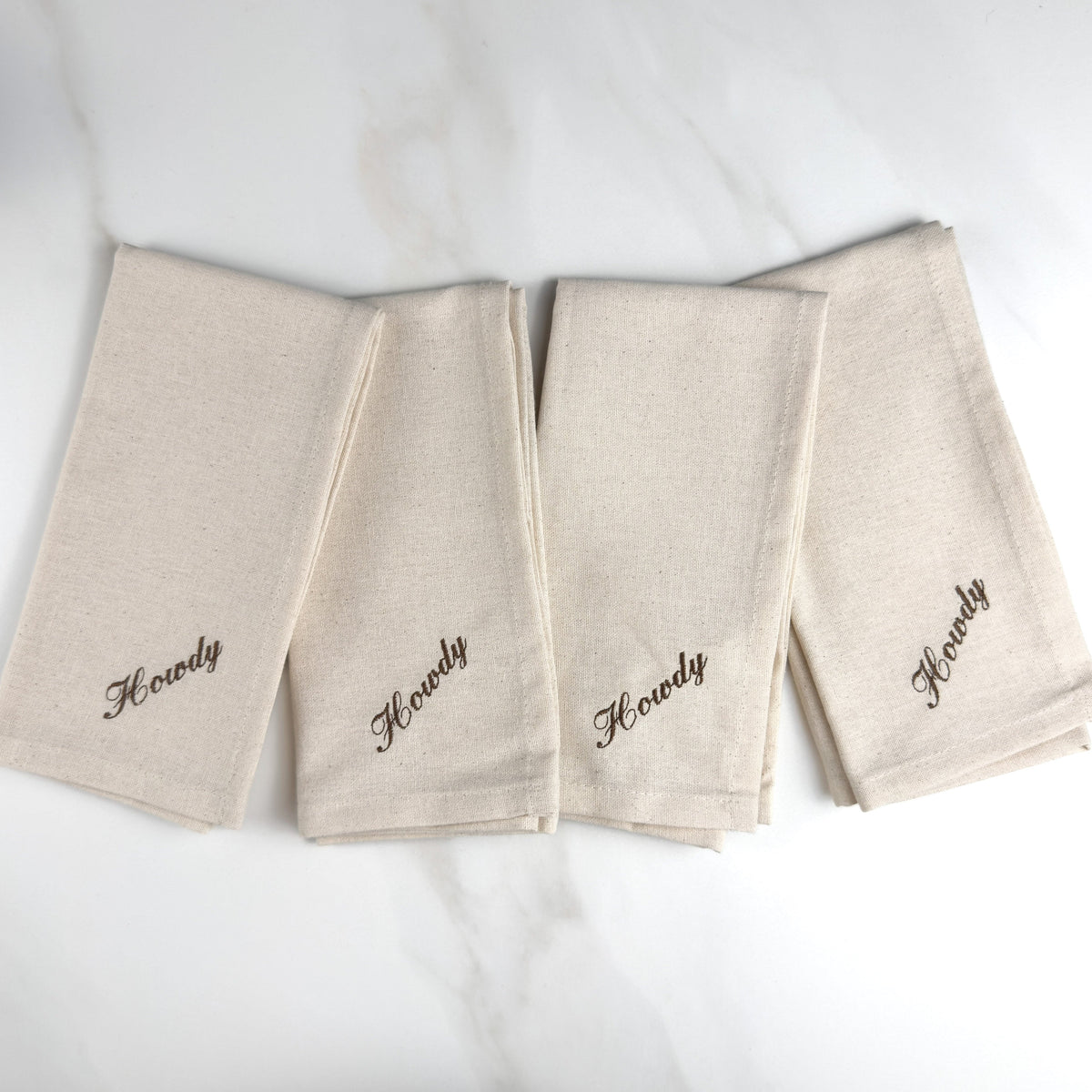 "Howdy" Embroidered Dinner Napkins