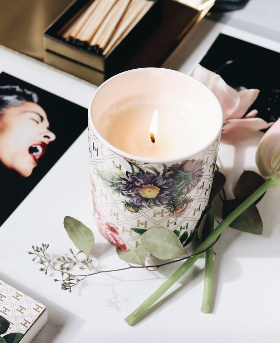 Lady Day White Floral Ceramic Luxury Candle