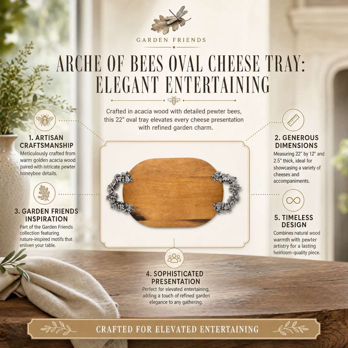 Arche of Bee Oval Cheese Tray