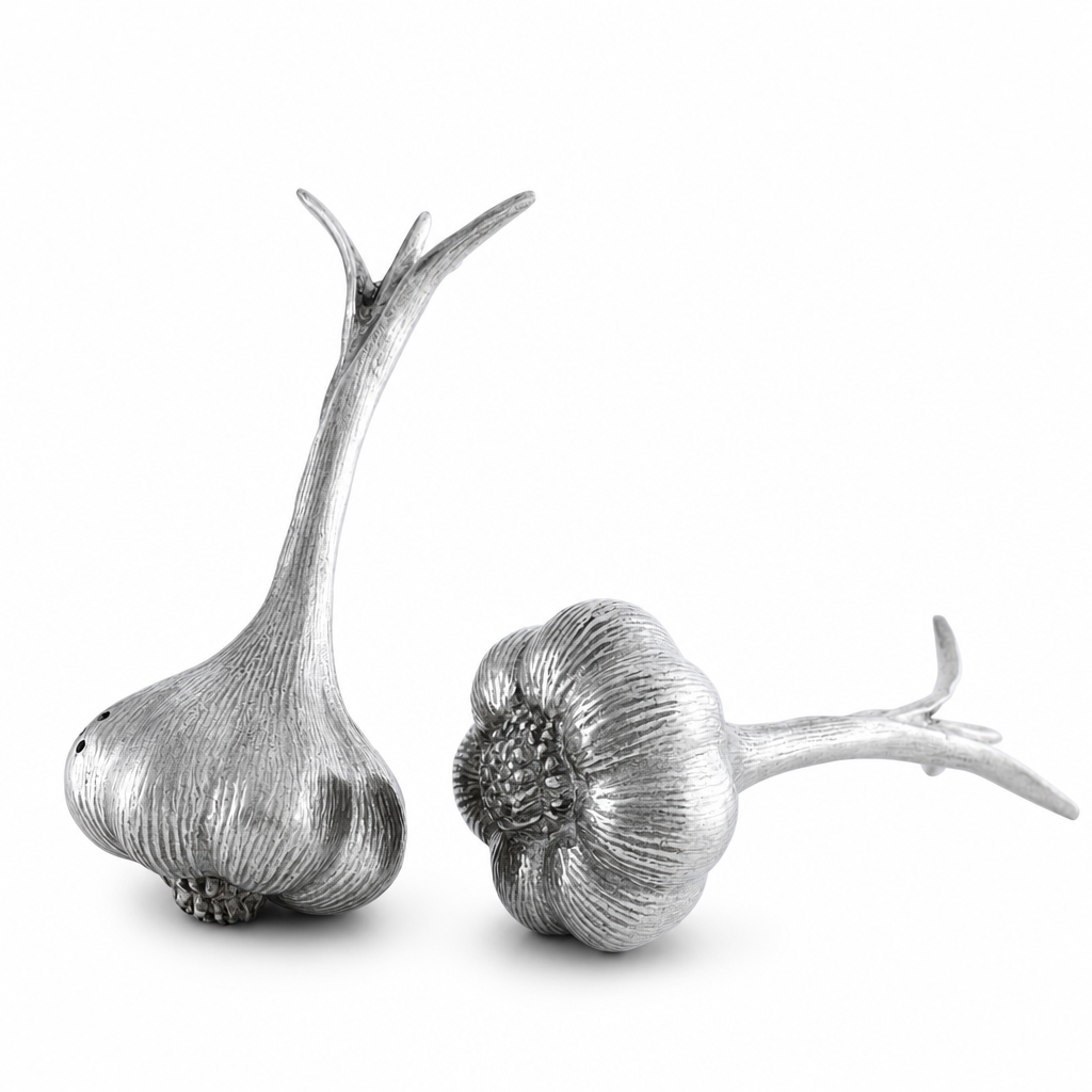 Pewter Garlic Salt & Pepper Set