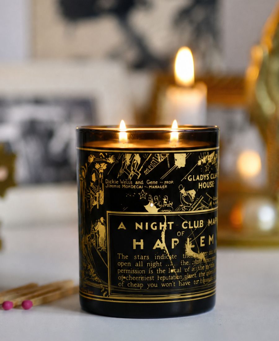 22k Gold Nightclub Map of Harlem Savoy Luxury Candle