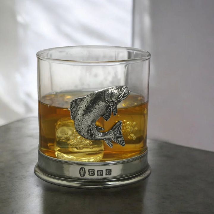 Trout Whisky Glass Tumbler - 11oz