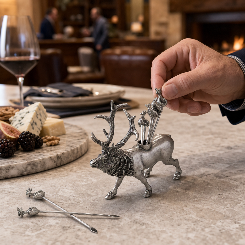 Elk Pewter Cheese Pick Set