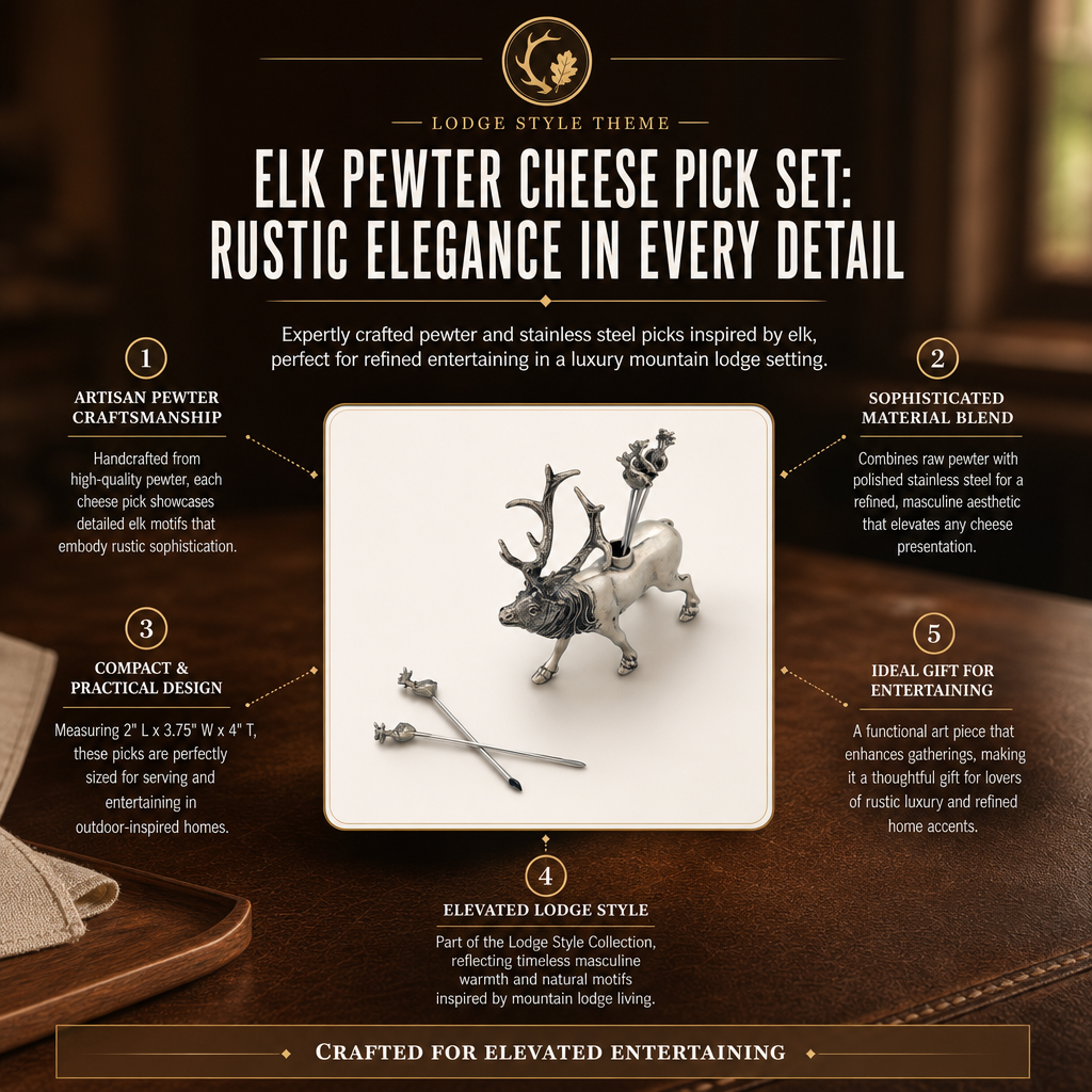 Elk Pewter Cheese Pick Set