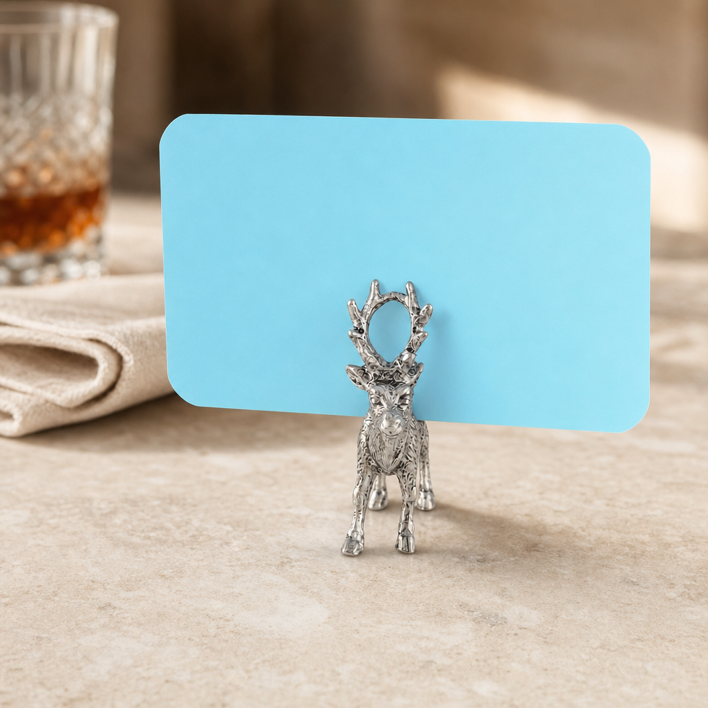 Pewter Deer Place Card Holder