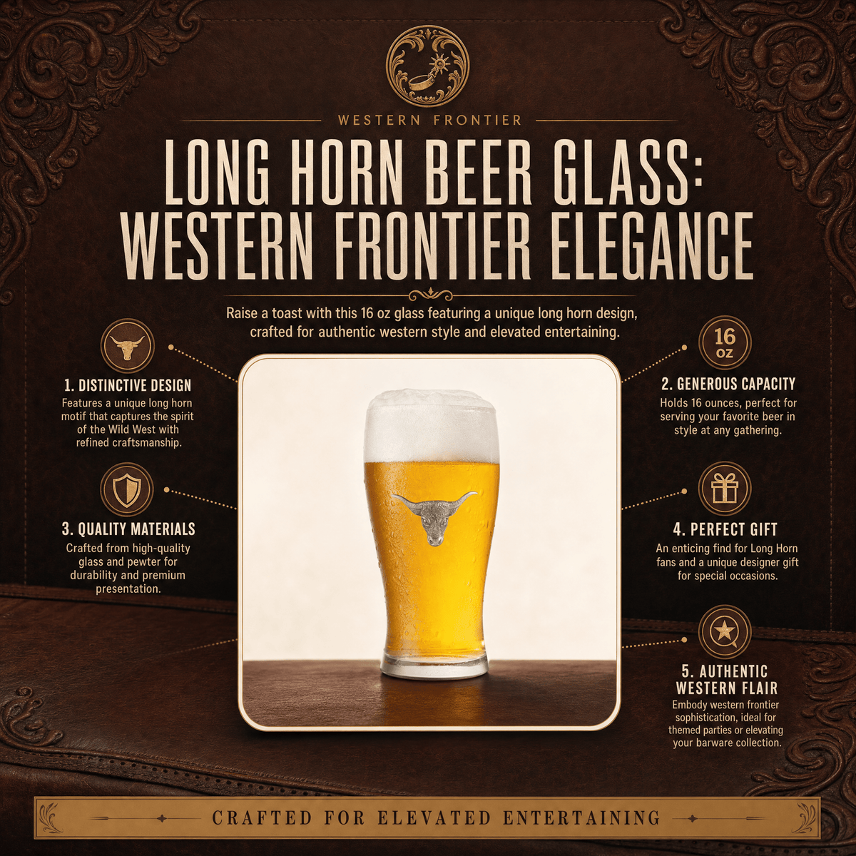 Long  Horn Beer Glass