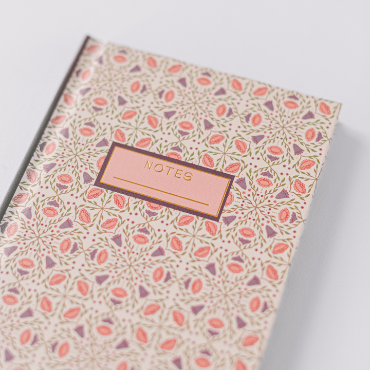Diario de bolsillo con estampado folklórico de marfil
