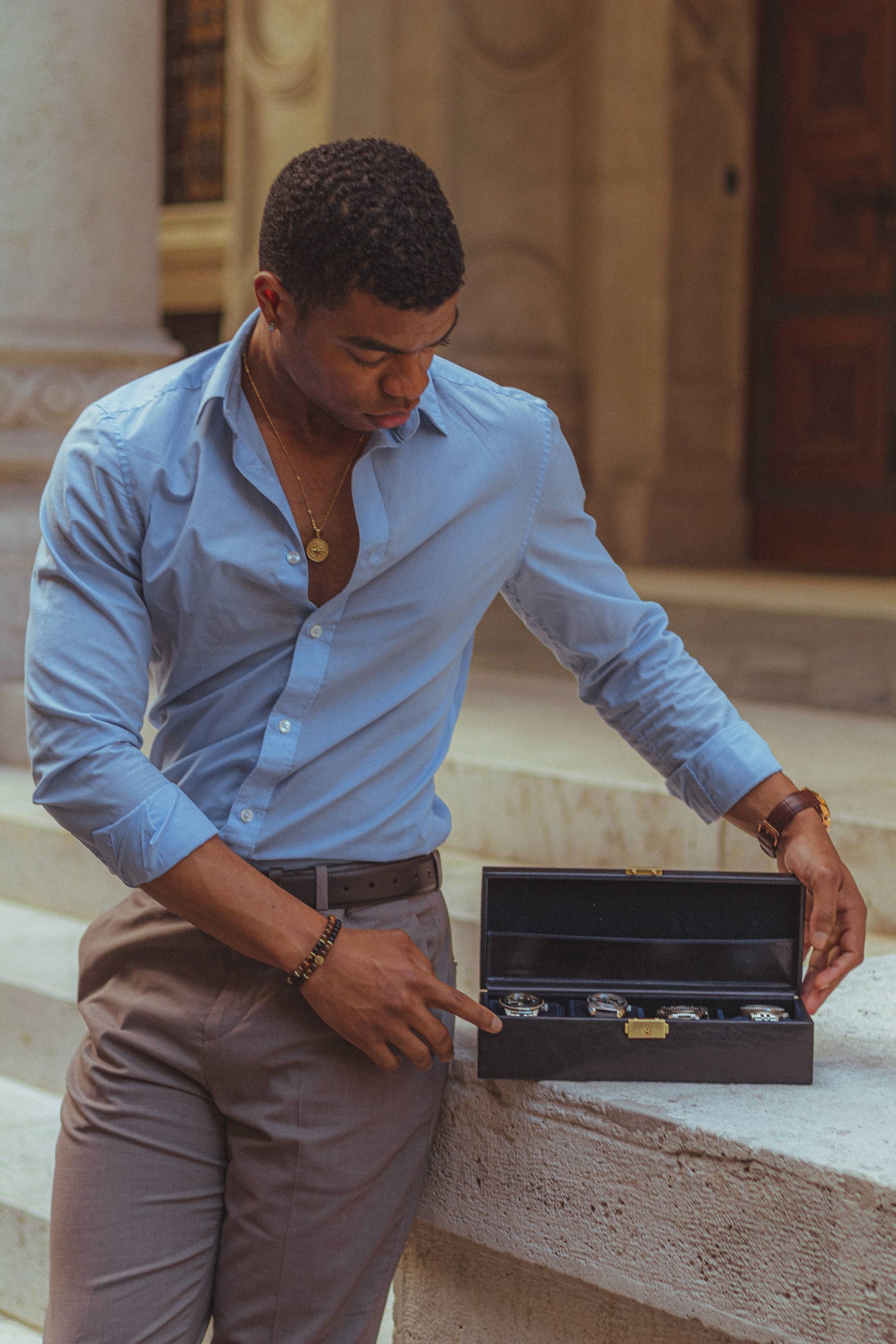 Italian Leather Watch Box - Herzog