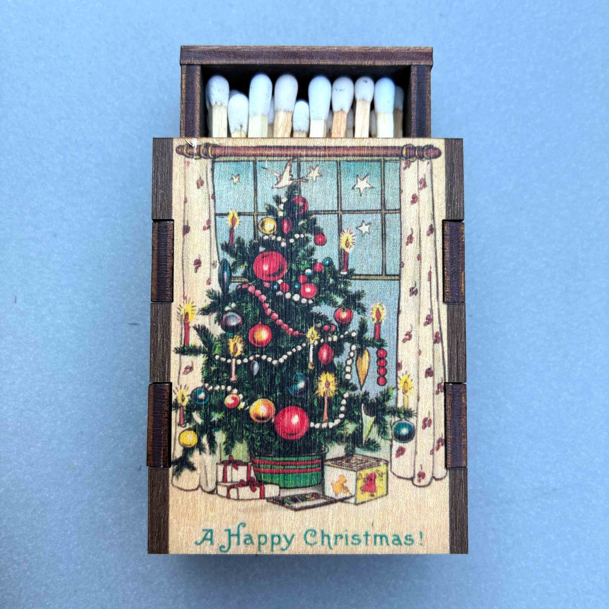 Christmas Tree Wooden Matchbox