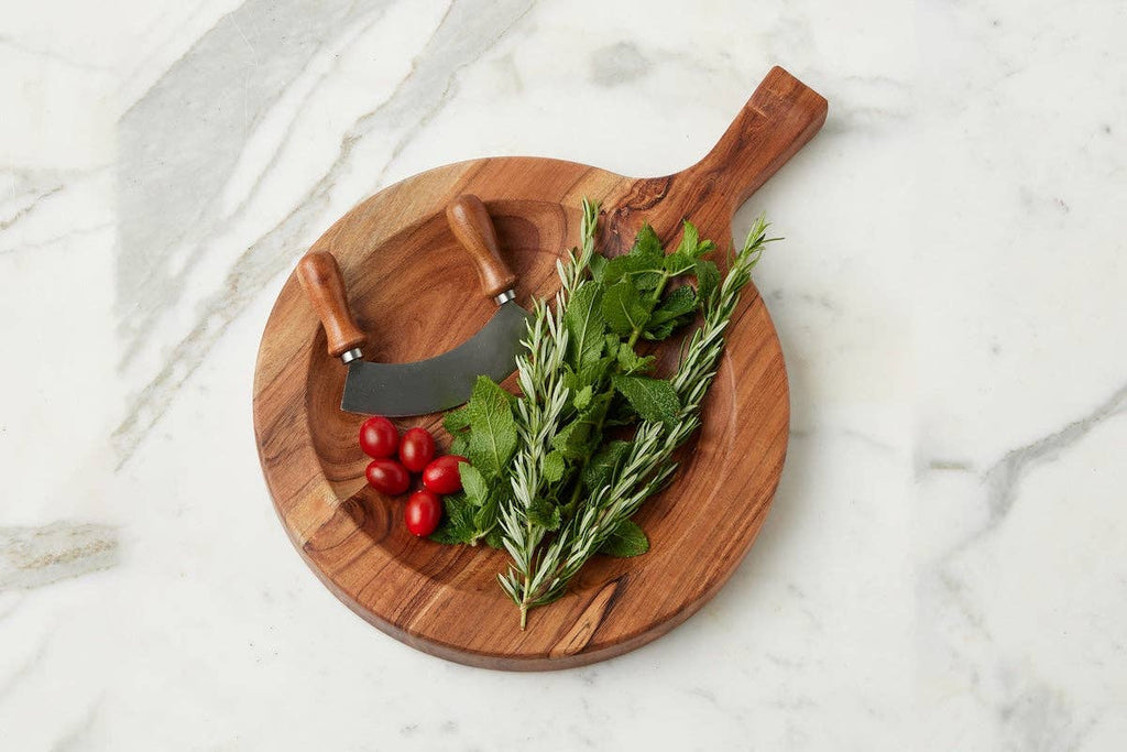 Maison Italian Cutting Board Bowl with Mezzaluna - Large