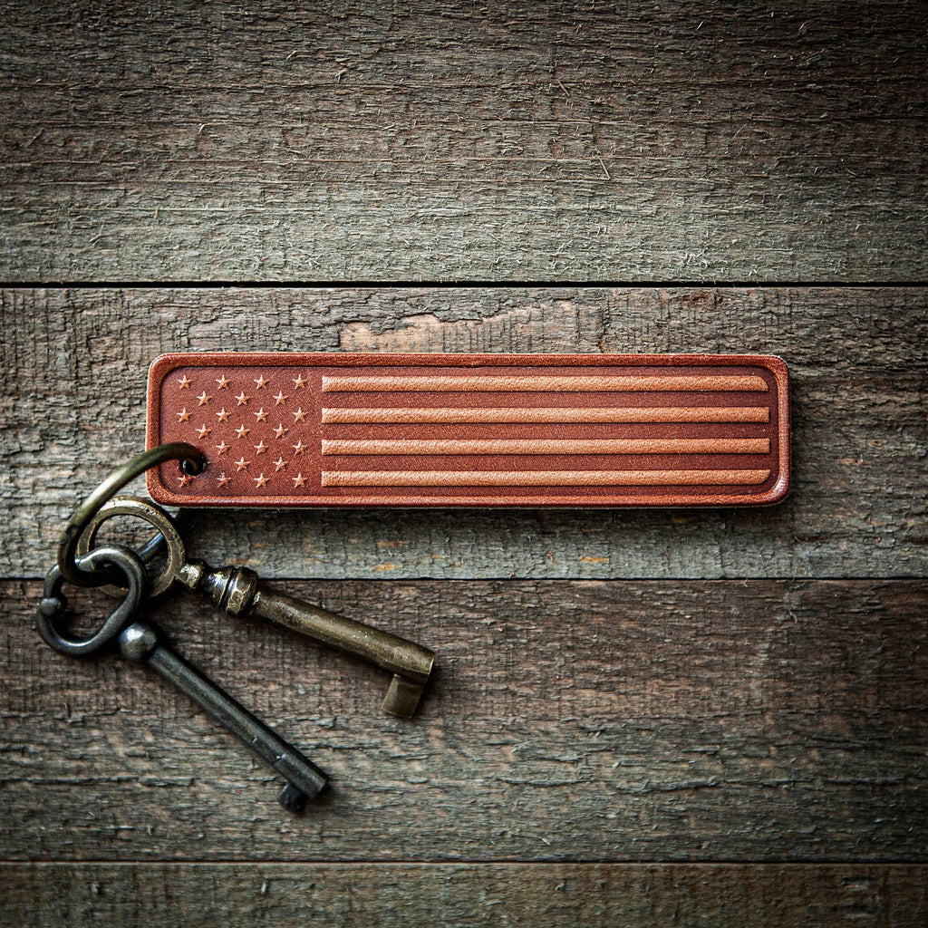 American Flag Leather Keychain - Maison and Mer