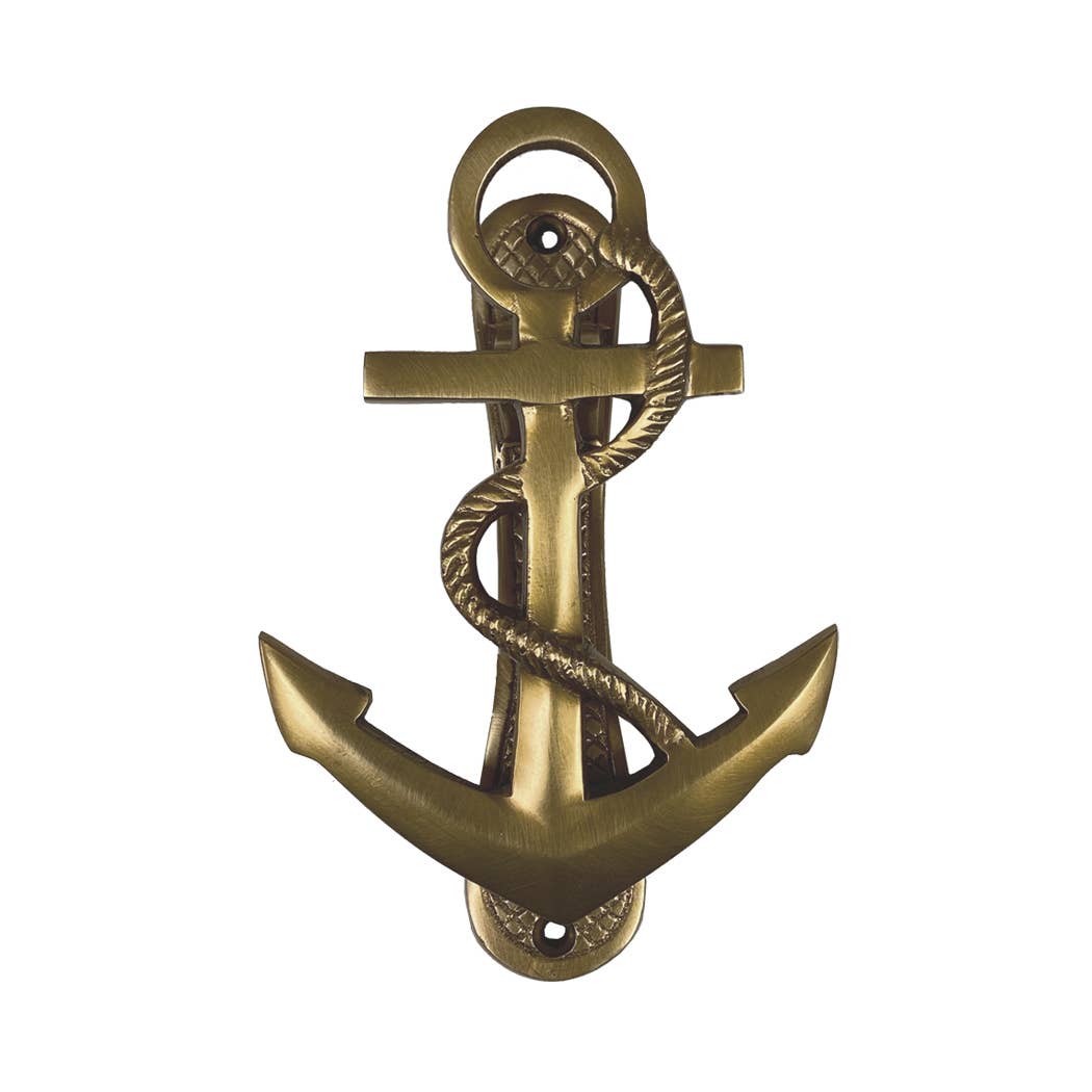 Antiqued Brass Anchor Door Knocker - Maison and Mer