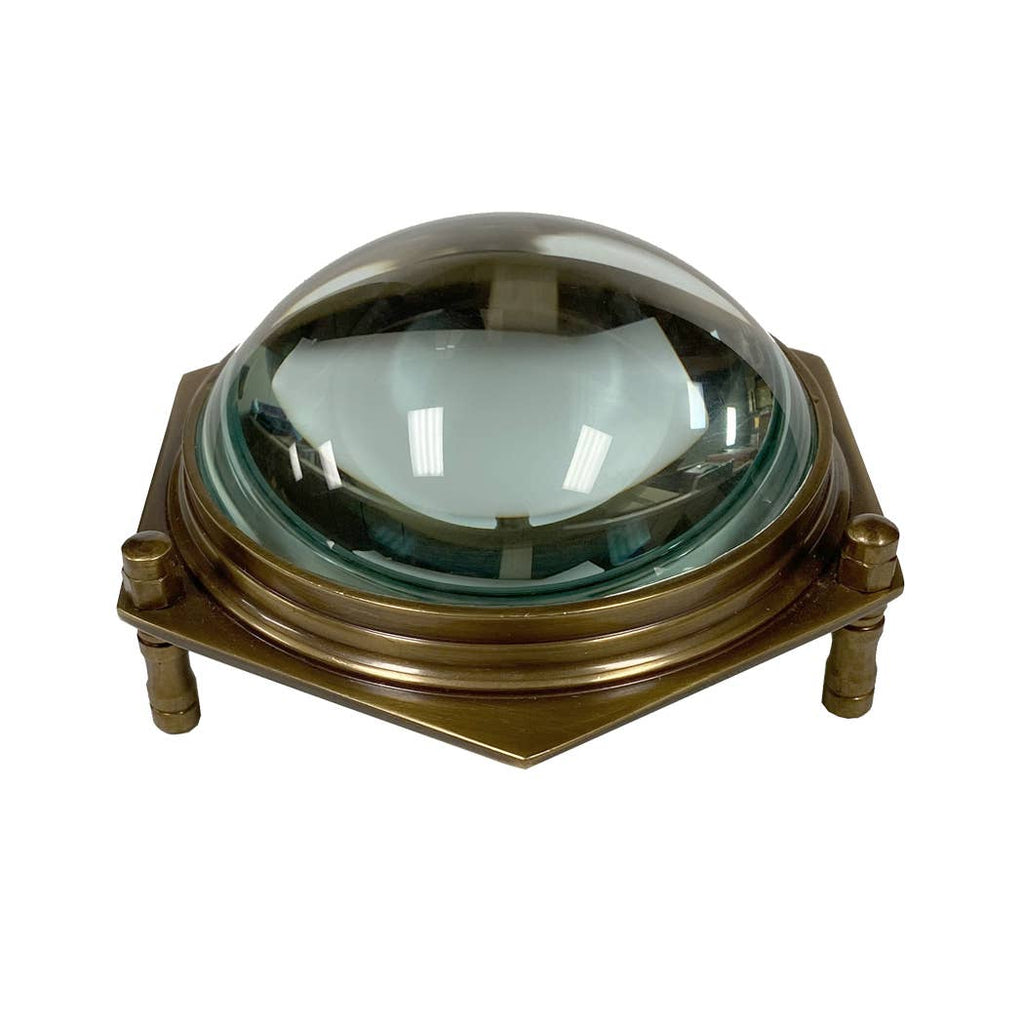 Antiqued Brass Hexagonal Dome Desk Magnifier - Maison and Mer