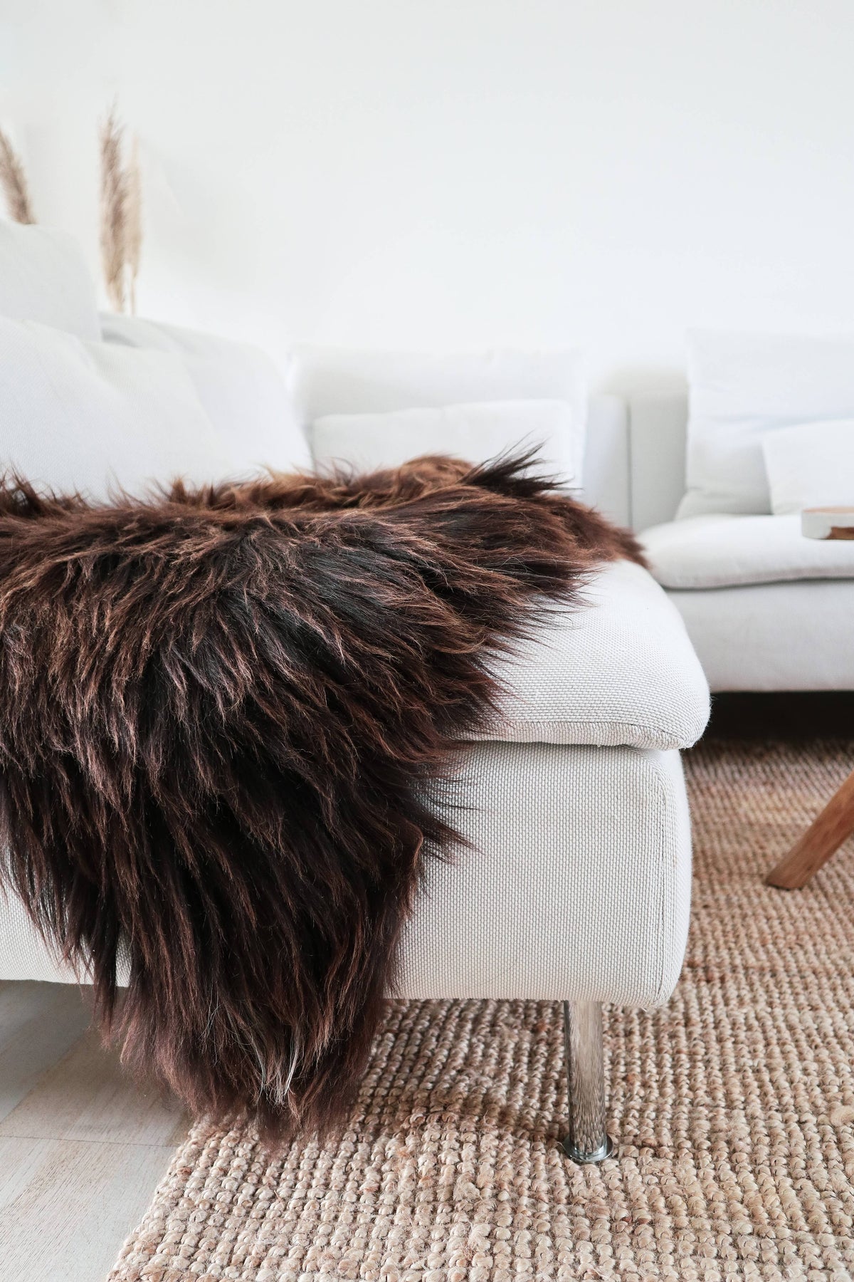 Icelandic Sheepskin -Brown Long Wool 90-100 cm