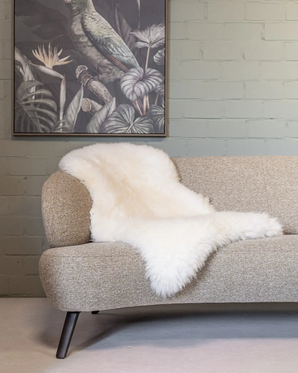 Texel Sheepskin Natural White Dutch Wool - 110cm
