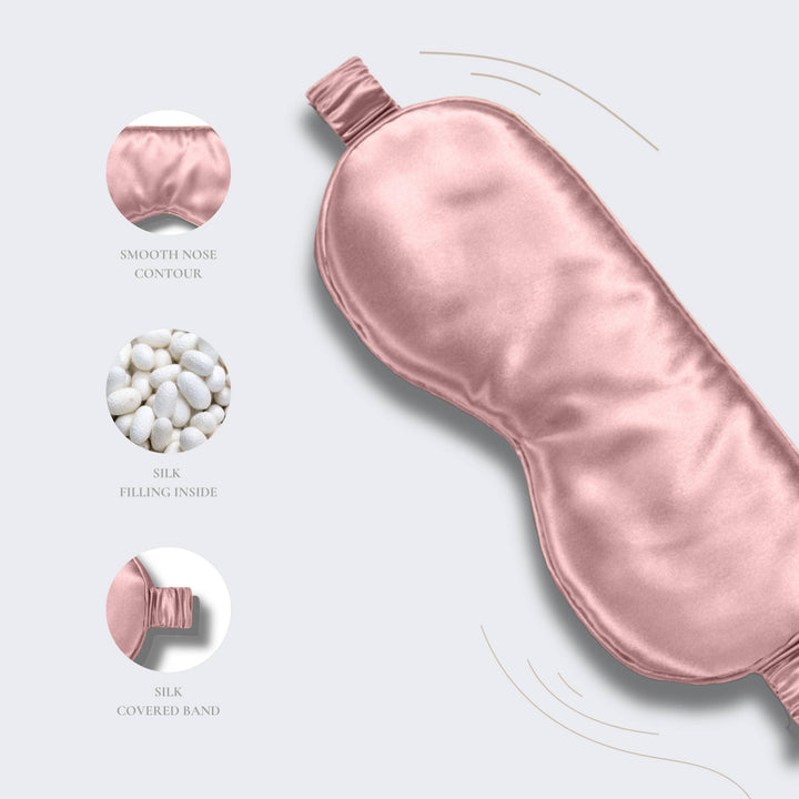 Mascarilla para dormir de seda pura 100 % orgánica - Oro rosa