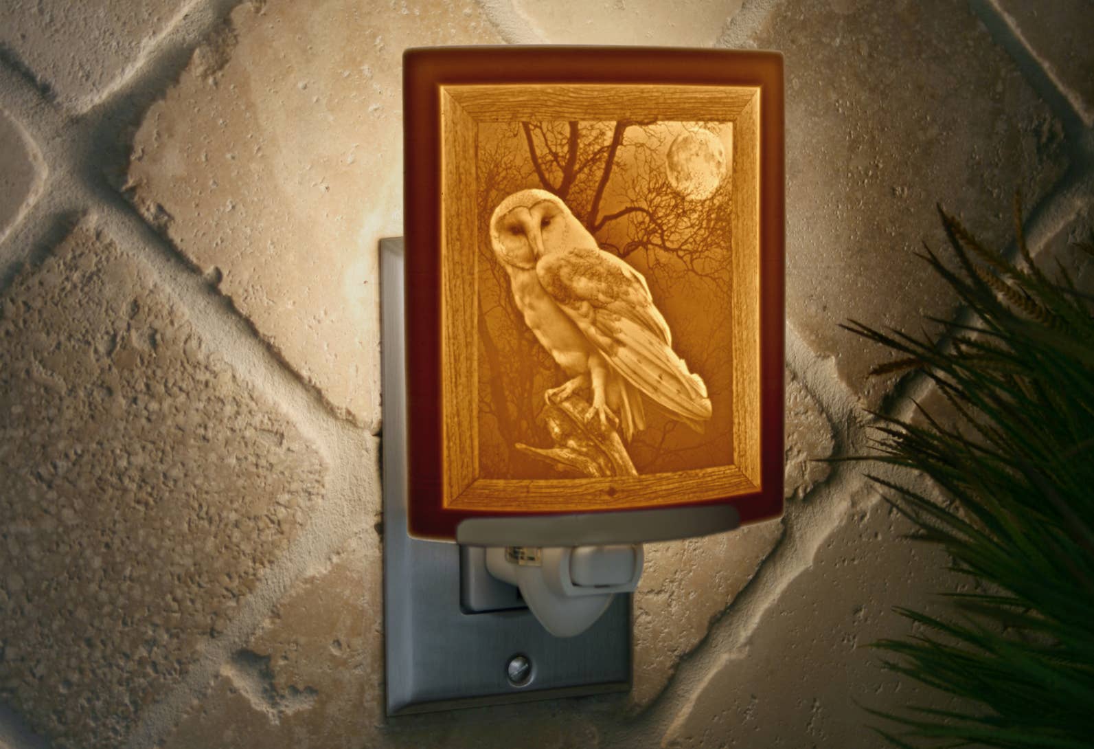 Owl Porcelain Lithophane Night Light