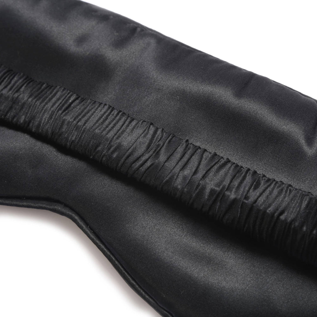 Mascarilla para ojos de seda pura 100 % orgánica - Negra